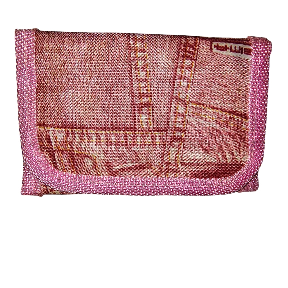 Pink Denim-Style Wallet
